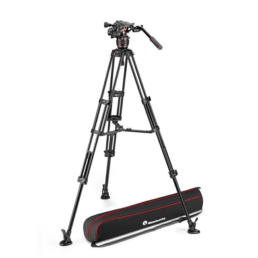 Manfrotto | Kit Video Nitrotech 608, Treppiede Doppio Tubo Alluminio