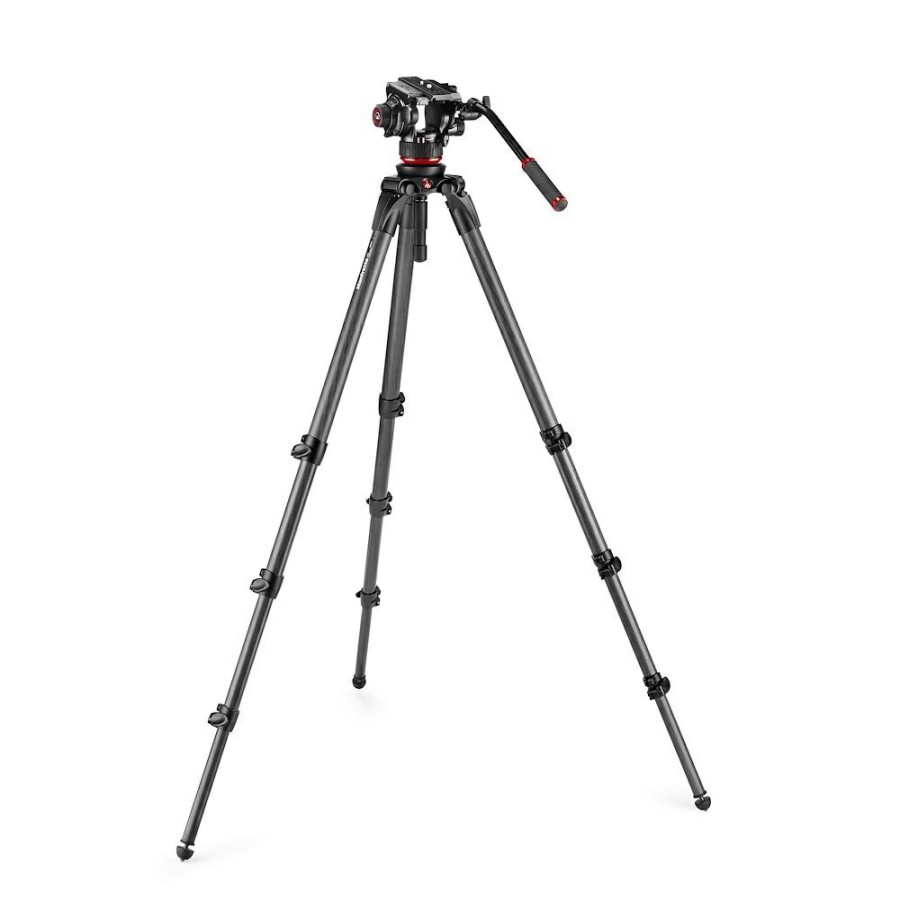 Manfrotto | Testa Video Fluida 504X E Treppiede Tubo Sing. Carbonio 536