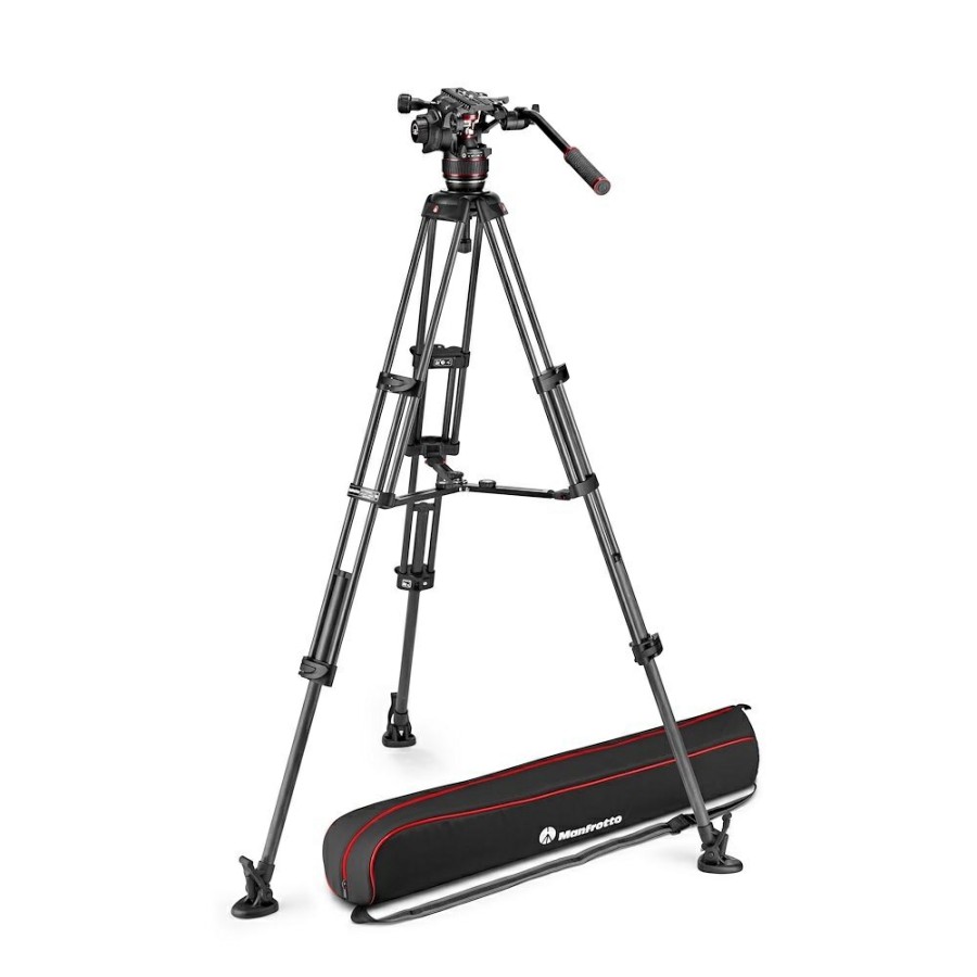 Manfrotto | Kit Video Nitrotech 608, Treppiede A Doppio Tubo Carbonio