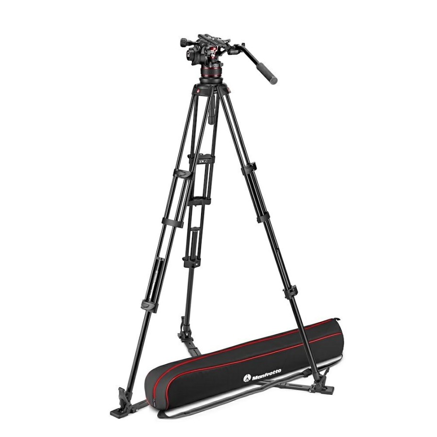 Manfrotto | Kit Video Nitrotech 612, Treppiede Tubo Doppio Alluminio