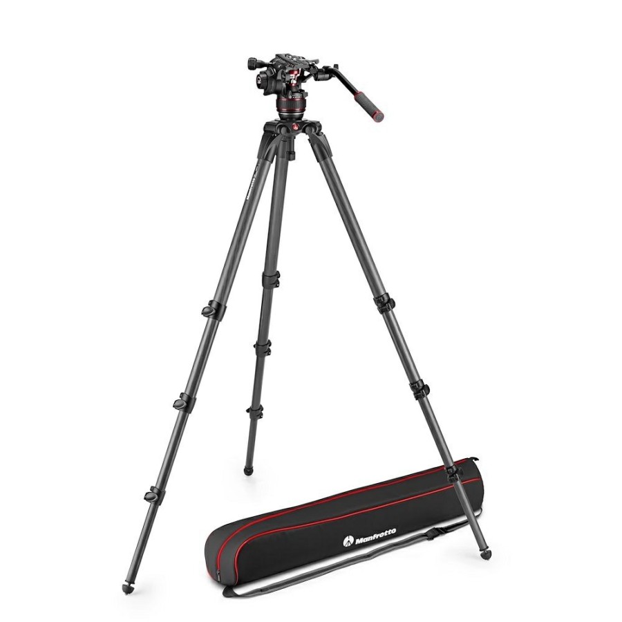 Manfrotto | Kit Video Nitrotech 608 Treppiede Tubo Singolo Carbonio