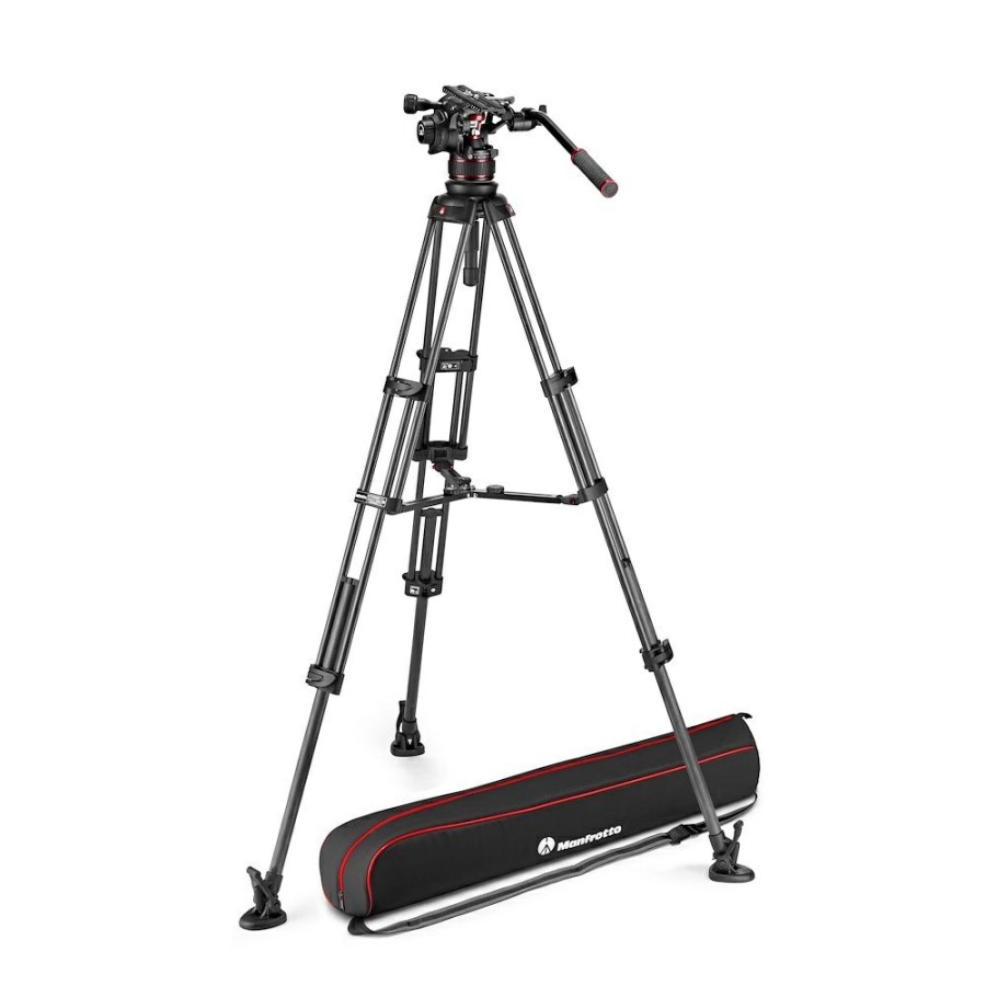 Manfrotto | Kit Video Nitrotech 612, Treppiede Tubo Doppio Carbonio