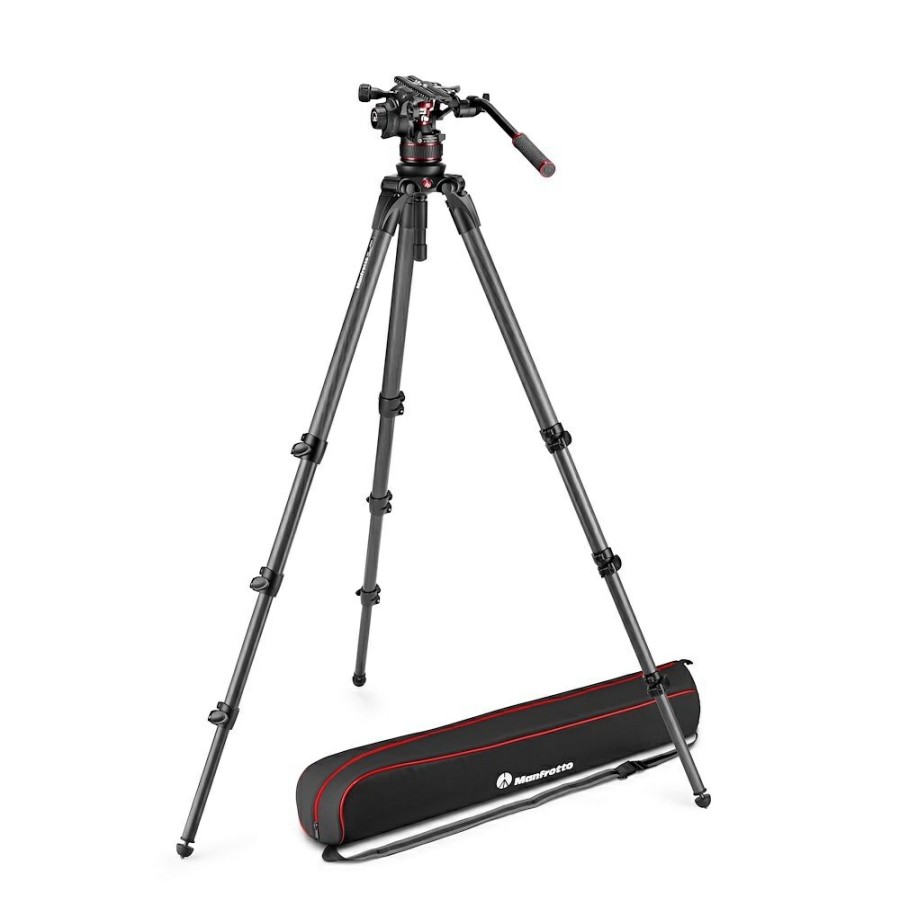 Manfrotto | Kit Video Nitrotech 612, Treppiede Tubo Singolo Carbonio